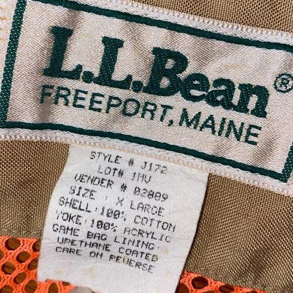 L.L Bean $129 Cotton Mesh Hunting Fishing Vest with Pockets NWOT Mens XL - Picture 13 of 15